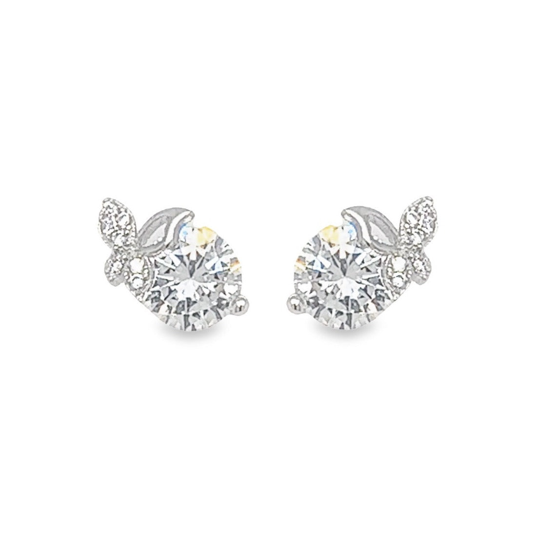 A600 Round Crystal Post Earrings