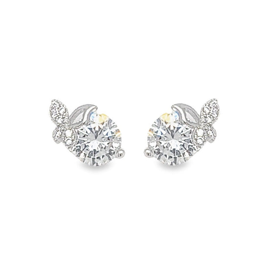 A600 Round Crystal Post Earrings