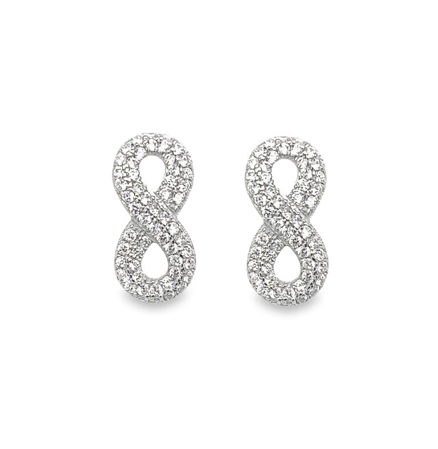 A606 Aretes con poste decorativo de diamantes infinitos