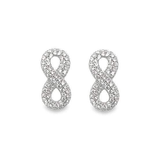 A606 Infinity Diamond Accent Post Earrings