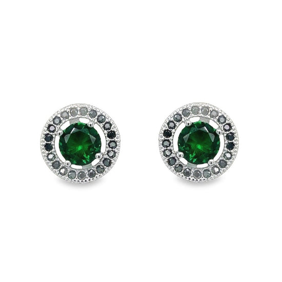 A666 Round Cz Post Earrings