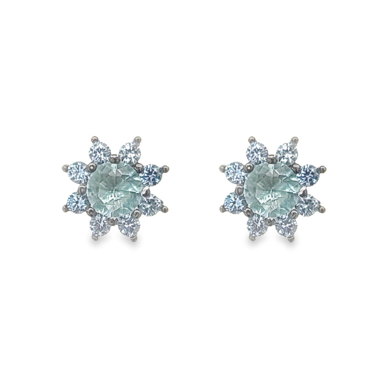 A676 Aretes con poste decorativo de diamante azul y estrella