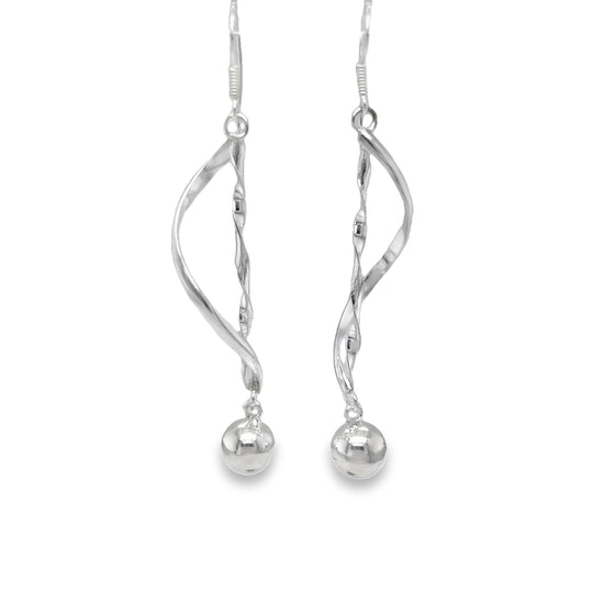 P520 Ball Long Hook Earrings