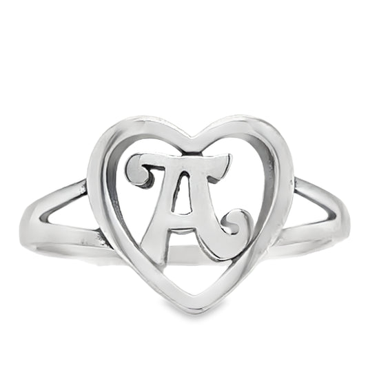 RA4 Letter A  Heart Ring