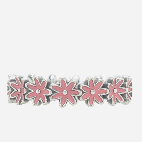 R869 Pink Flowers Ring