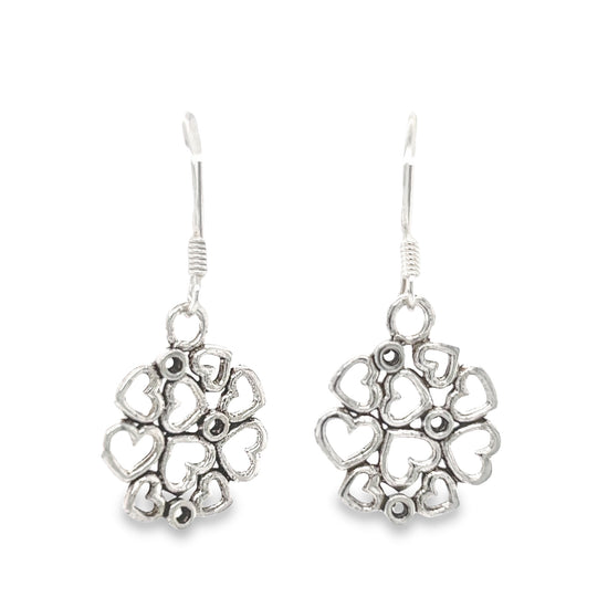 P166 Small Hearts Circle Earrings