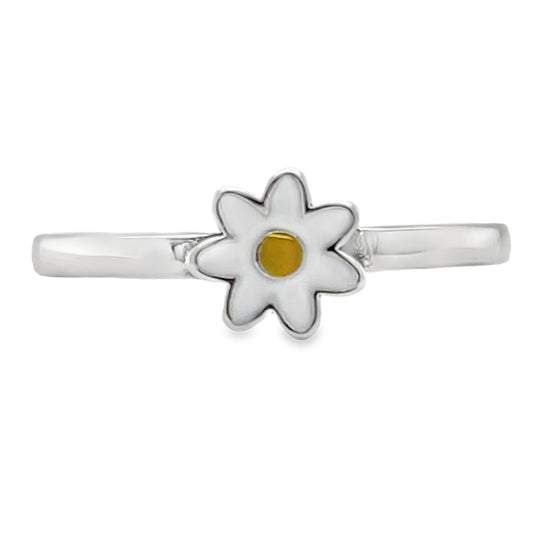 Anillo de margarita blanca R1103