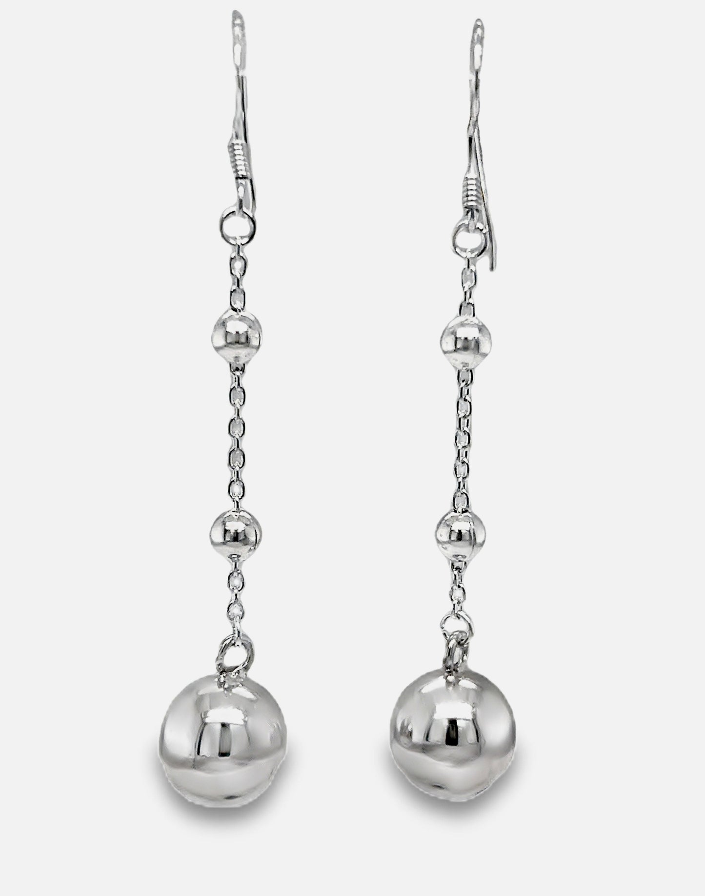 P581 Bead Ball Hook Earrings