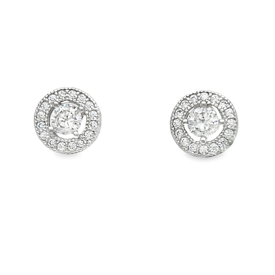 A1013 Round Stone Earrings