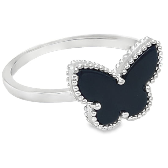 R9051 Black Butterfly Ring