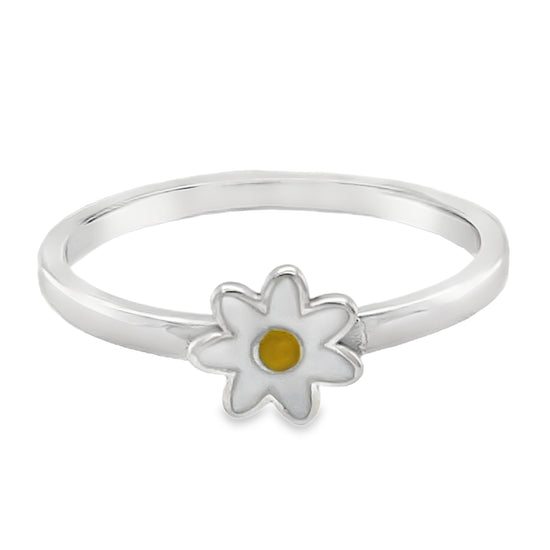 Anillo de margarita blanca R1103