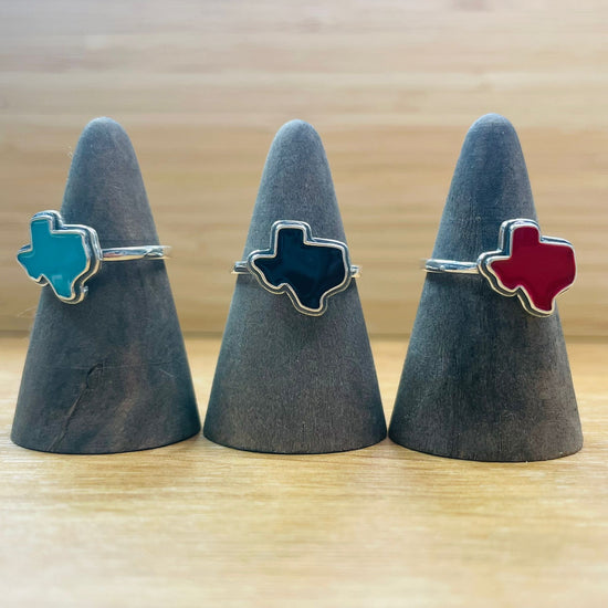 R742 Black Texas Map Ring