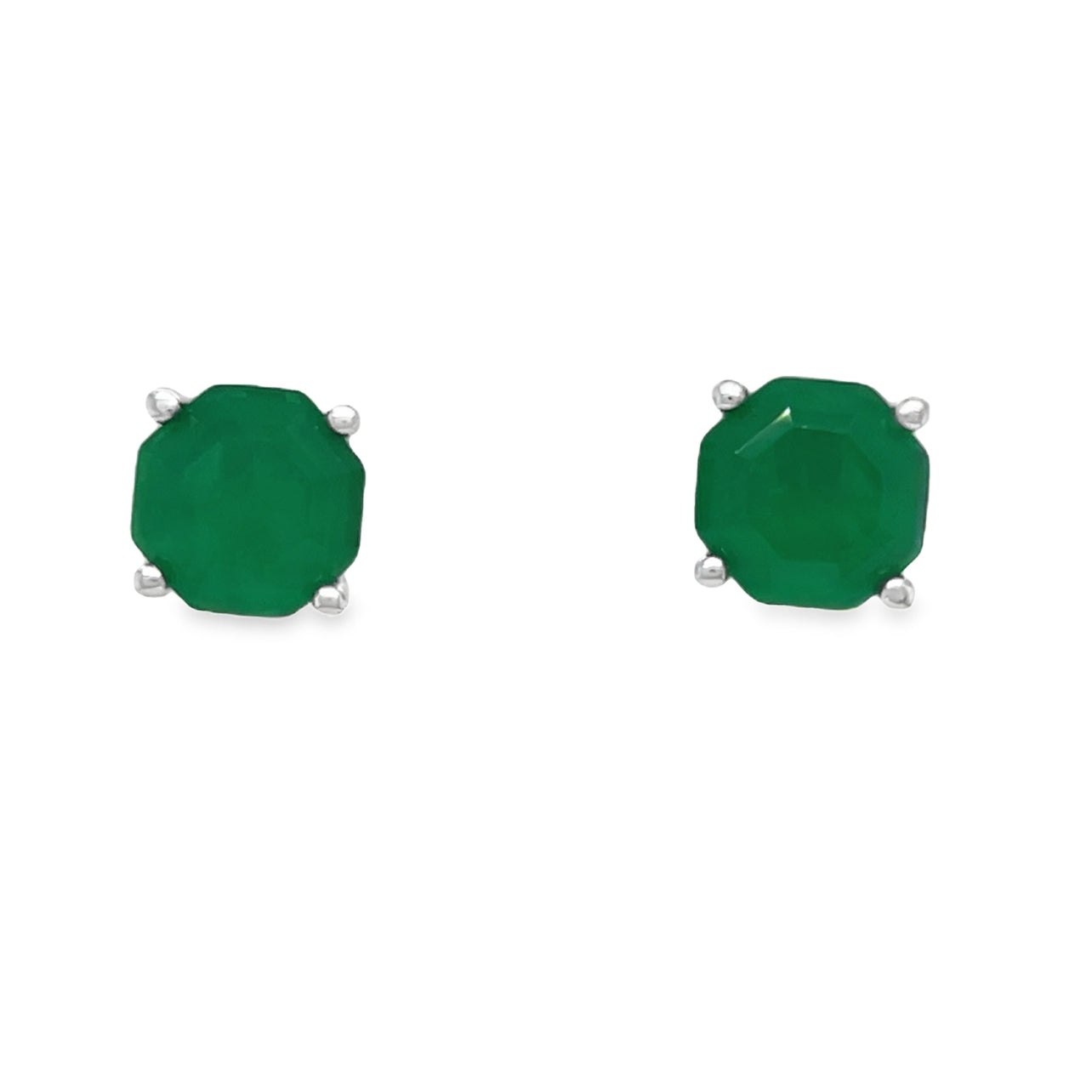 A998 Green Jade Post Earrings