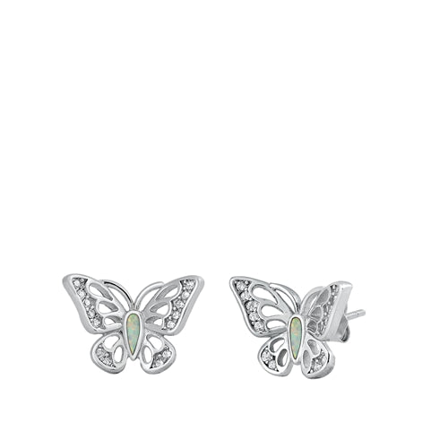 Butterfly earring white