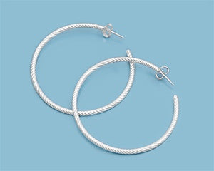 P564 Twist Hoop Earrings