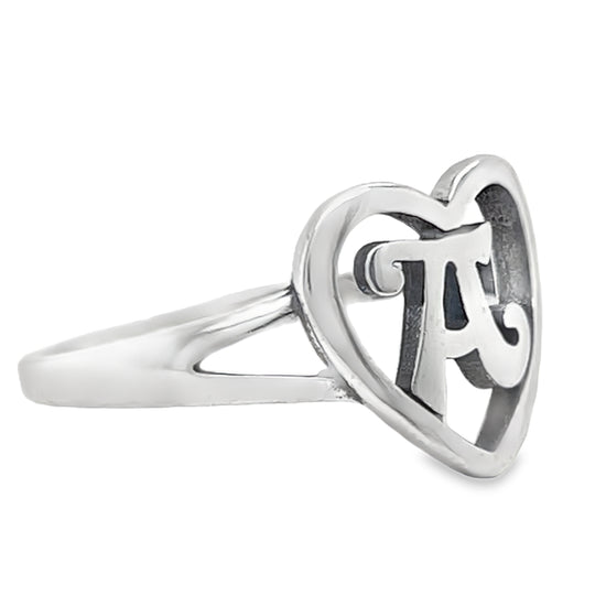 RA4 Letter A  Heart Ring