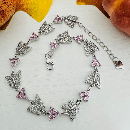 M557 Pink Butterfly Bracelet