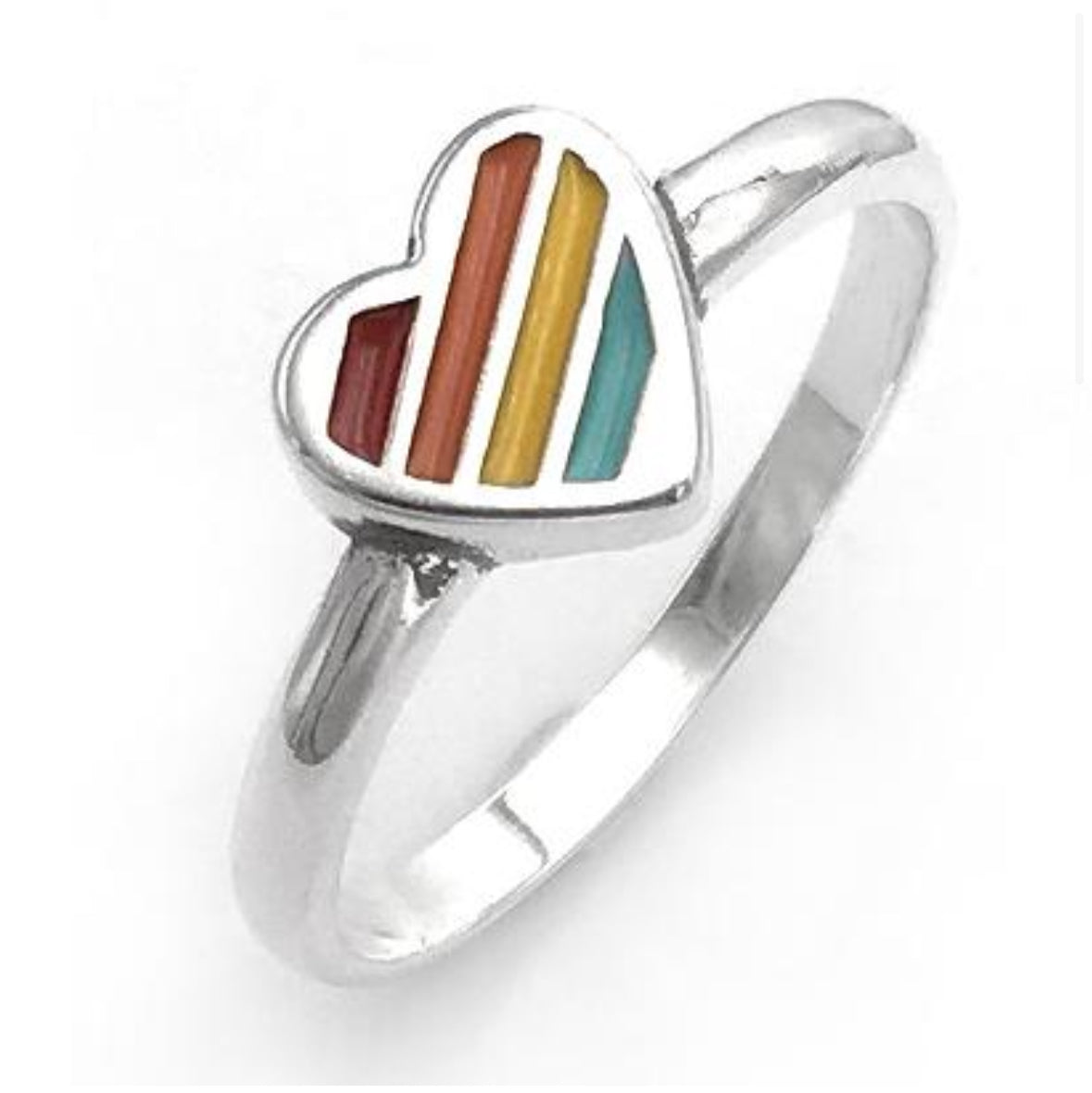 R865 Multicolor Colorful Heart Ring