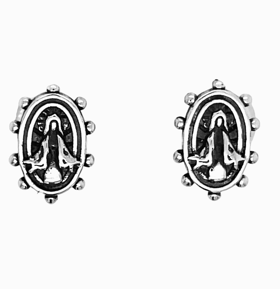 A945 Miraculous Medal Guadalupe Earrings