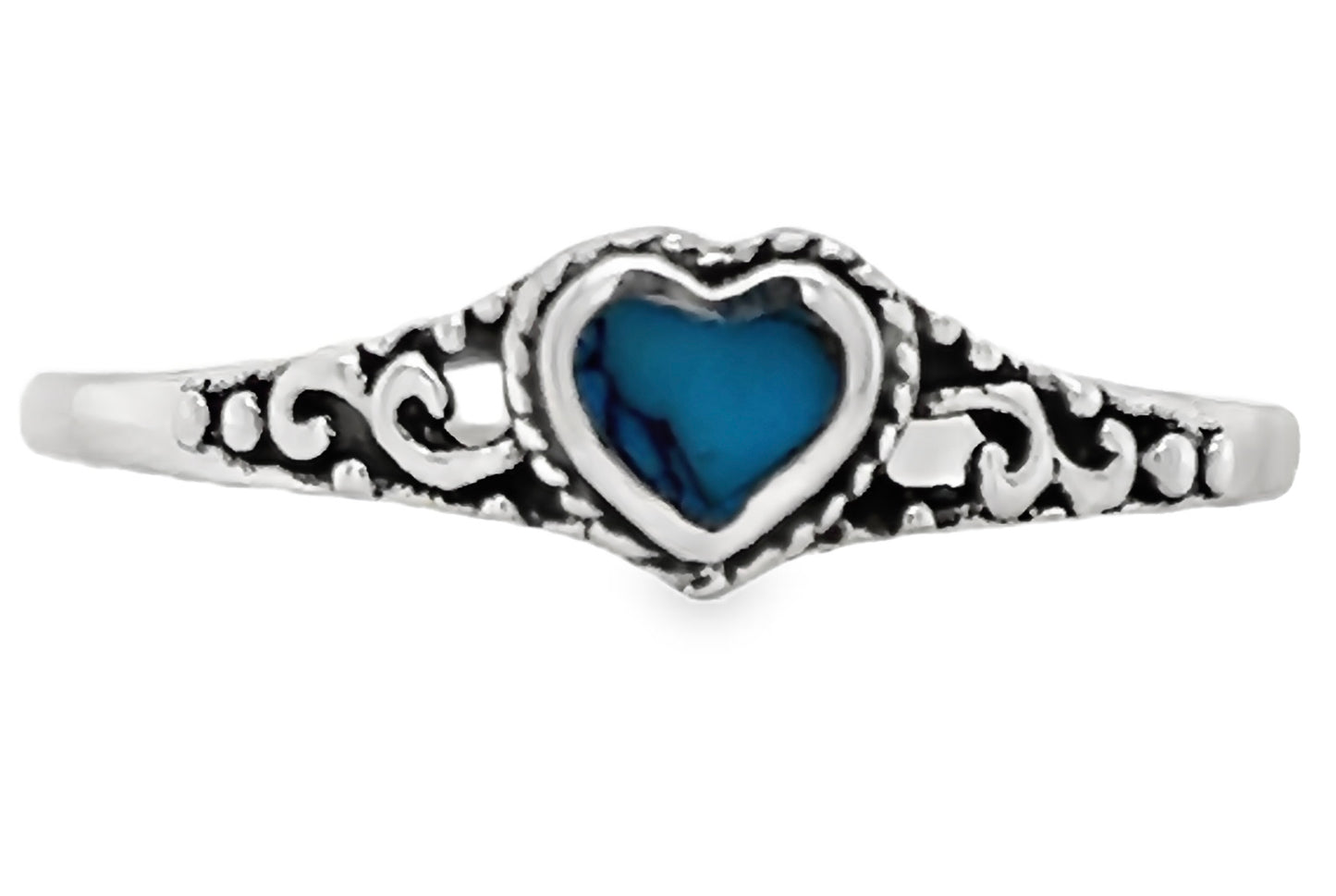 R615 Anillo Corazón Azul