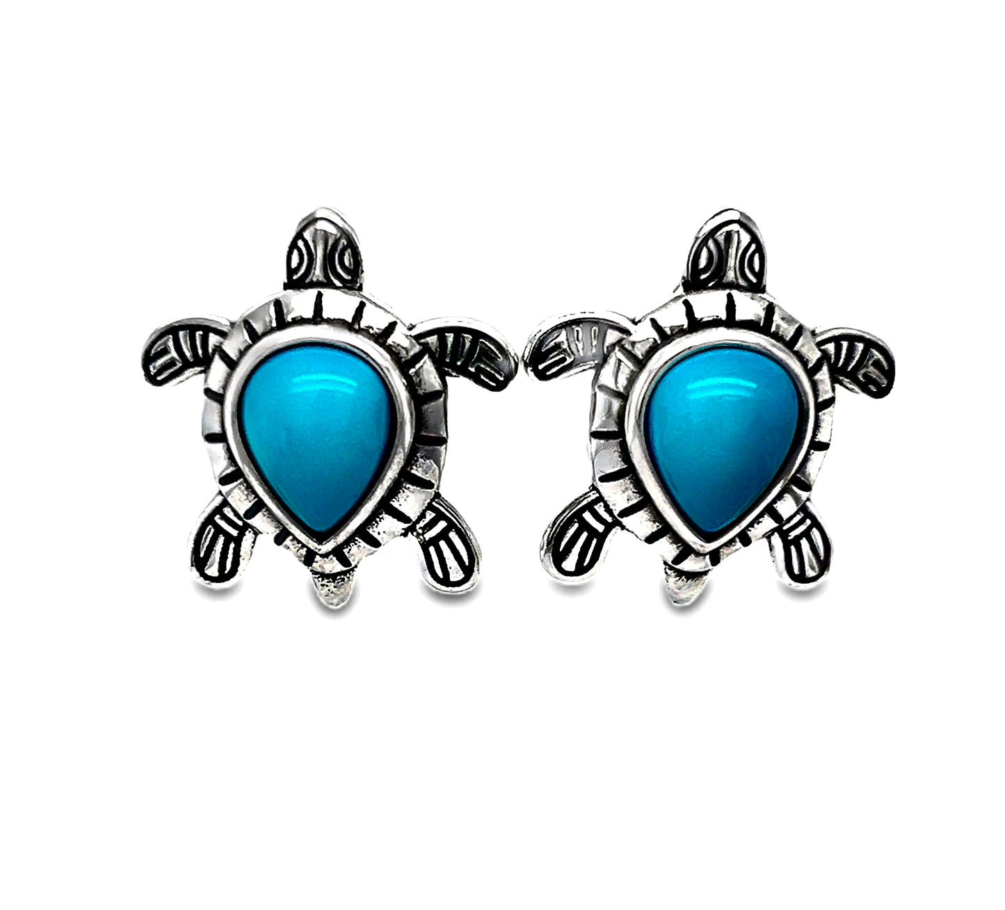 A563 Turquoise Turtle Post Earrings