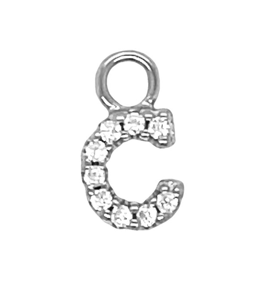 D797 Letter C CZ Pave Pendant