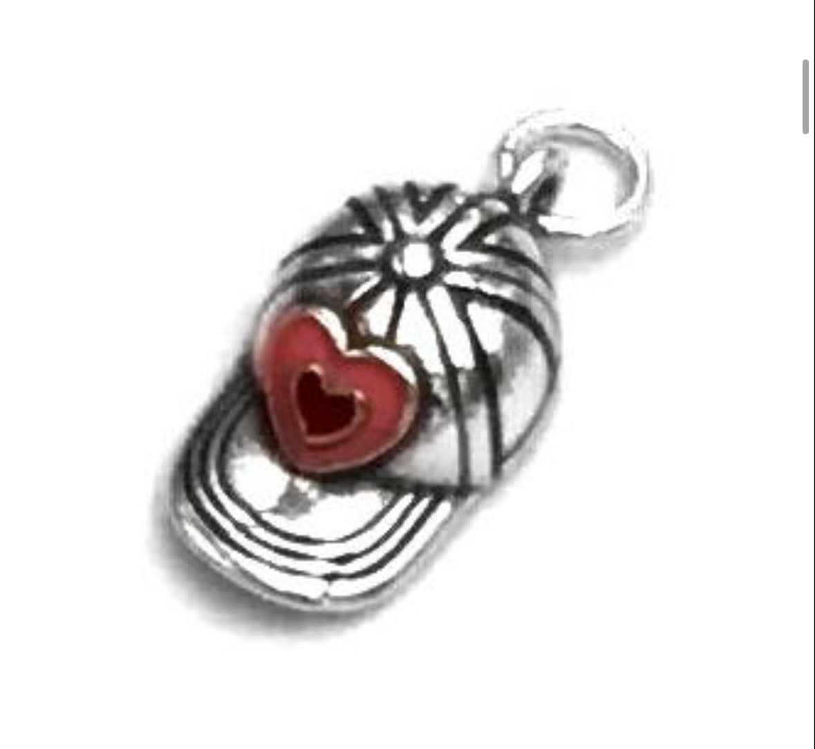 D1732 Pink And Red Heart Hat Pendant