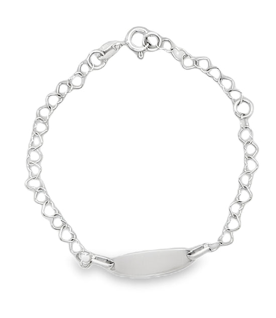 Pulsera de identificación para bebé con cadena de corazón M523 de 5,5 pulgadas