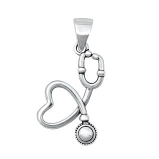 D1572 Stethoscope Heart Pendant