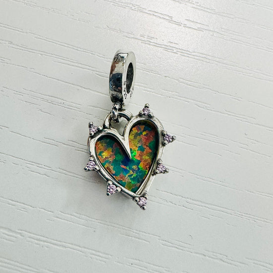 D2298 Heart Opal Charm