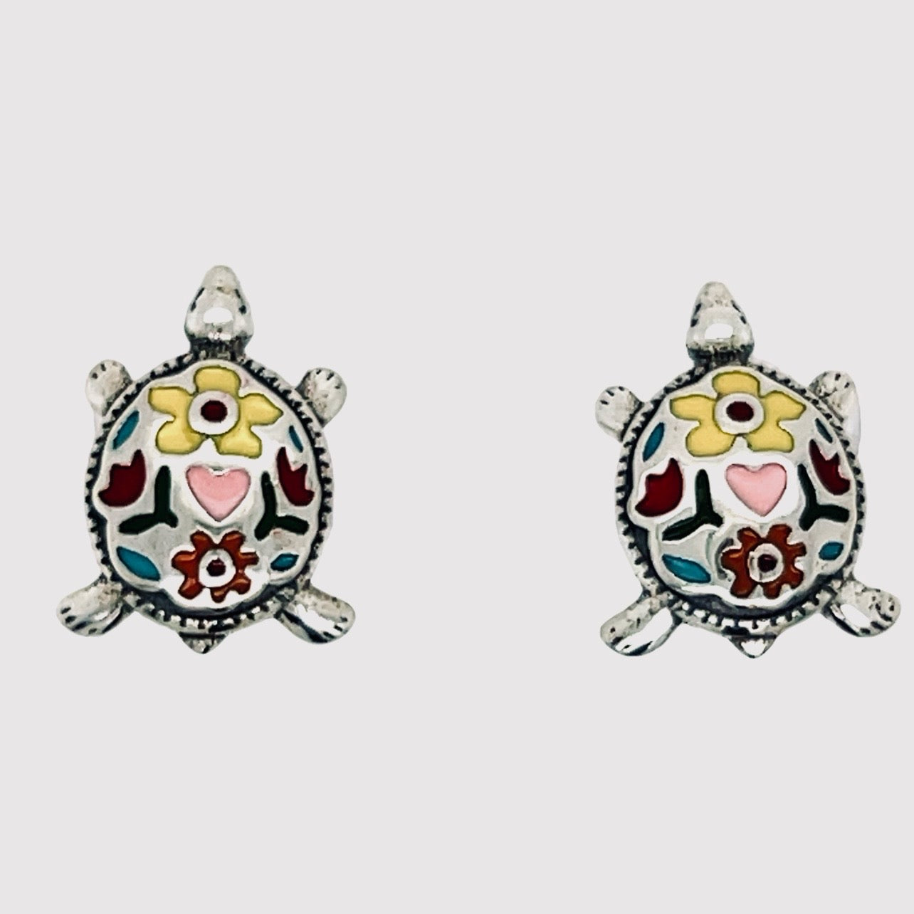 A842 Yellow Flower Turtle Post Earrings