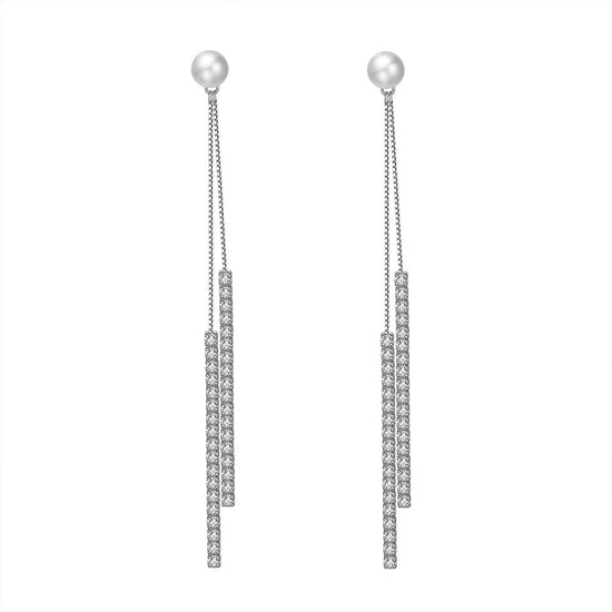 P572 Freshwater Pearl Long Earrings