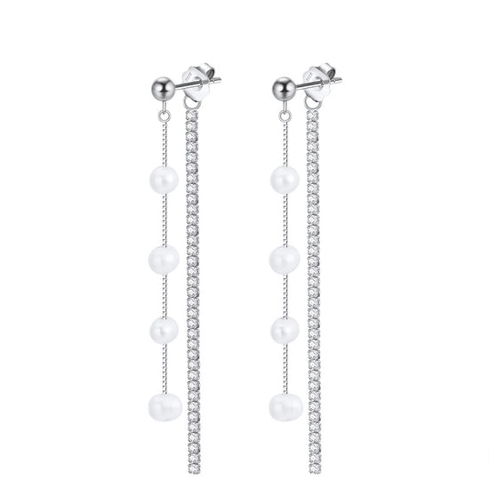 P570 Freshwater Pearl Long Earrings