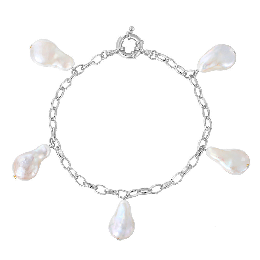 Pulsera con dijes de perlas de agua dulce M529