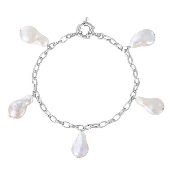 Pulsera con dijes de perlas de agua dulce M529