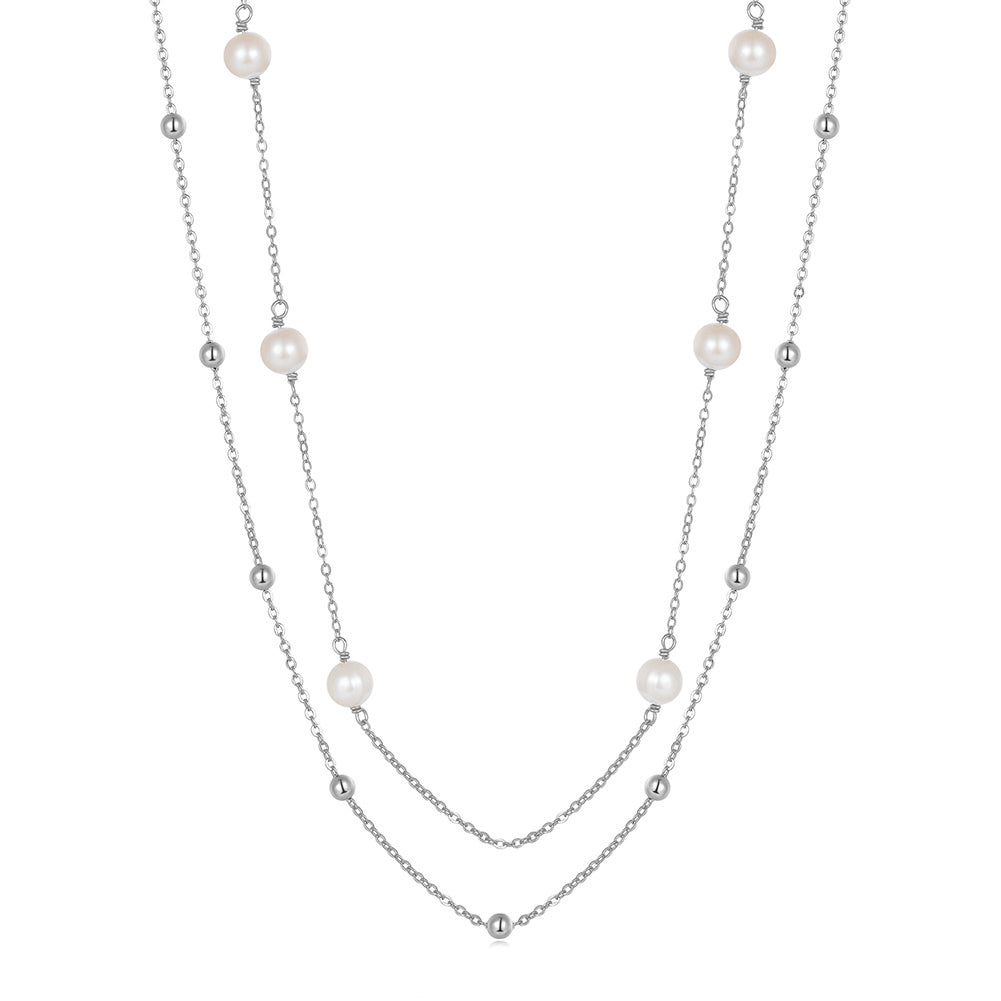 CA546 Double Layer Freshwater Pearl Necklace