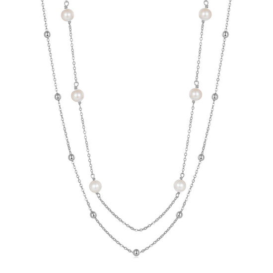 CA546 Double Layer Freshwater Pearl Necklace