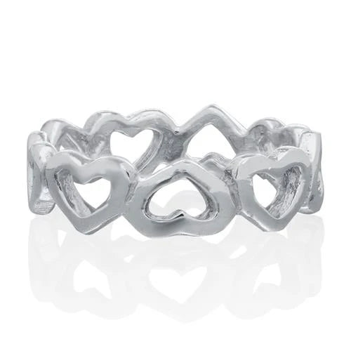 Anillo de corazones de tamaño mediano R996