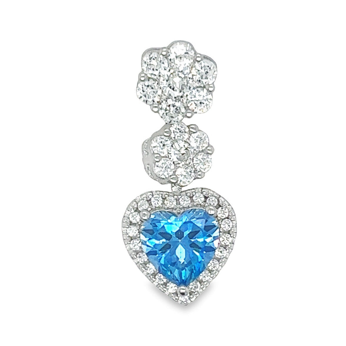 D1610 Corazón Azul con Colgante CZ