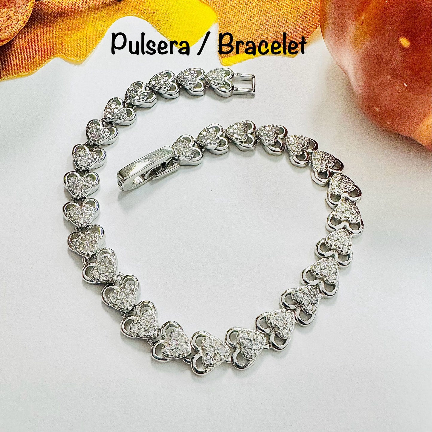 M572 Heart CZ Bracelet