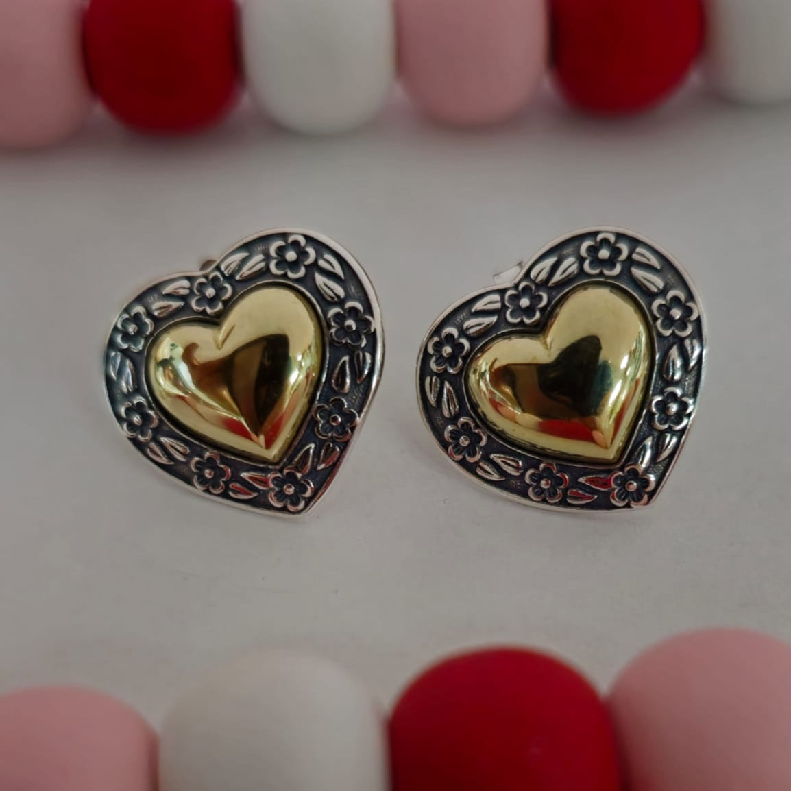 A1110 Pendientes de corazón de oro