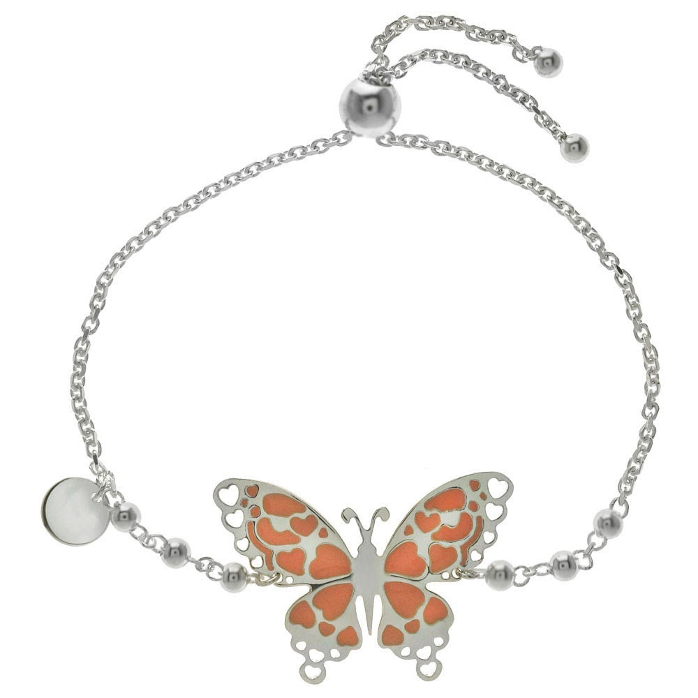 M341 Orange butterfly bracelet