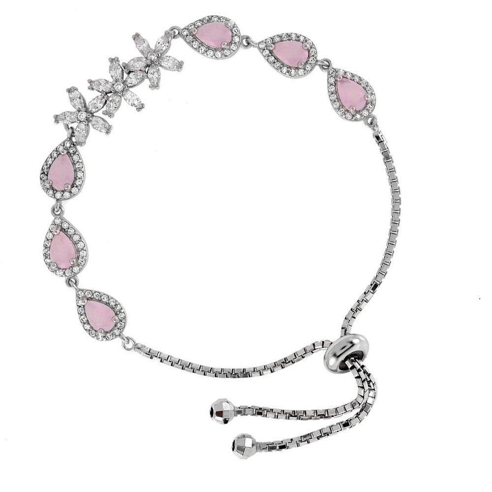 M340 Pulsera piedra rosa