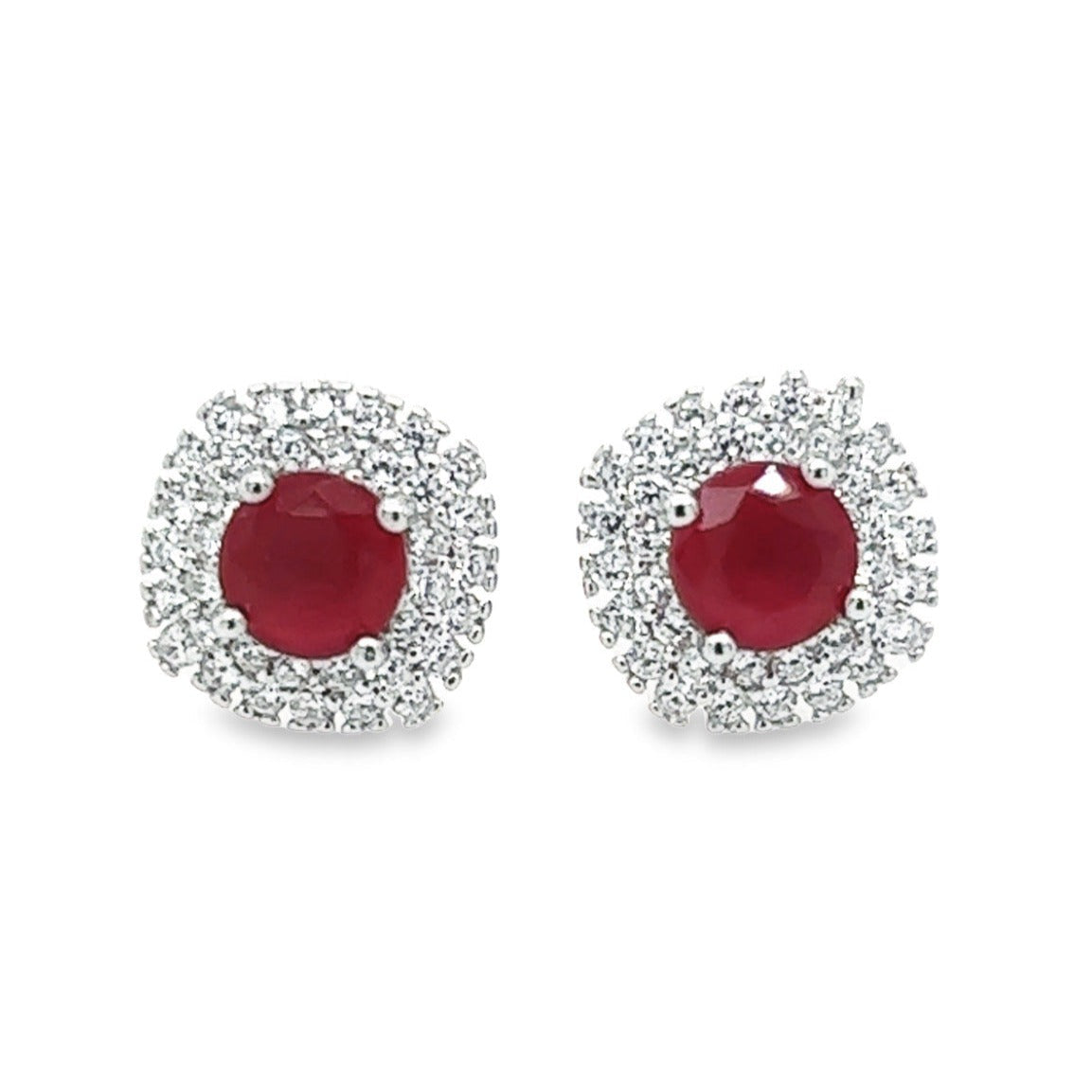 P480 Red Stone CZ Earring