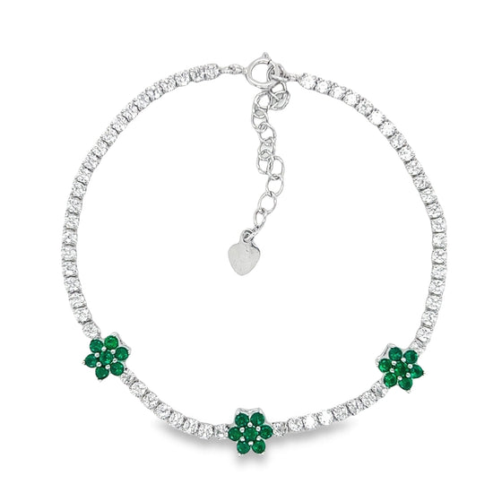 M536 Green Flower Bracelet