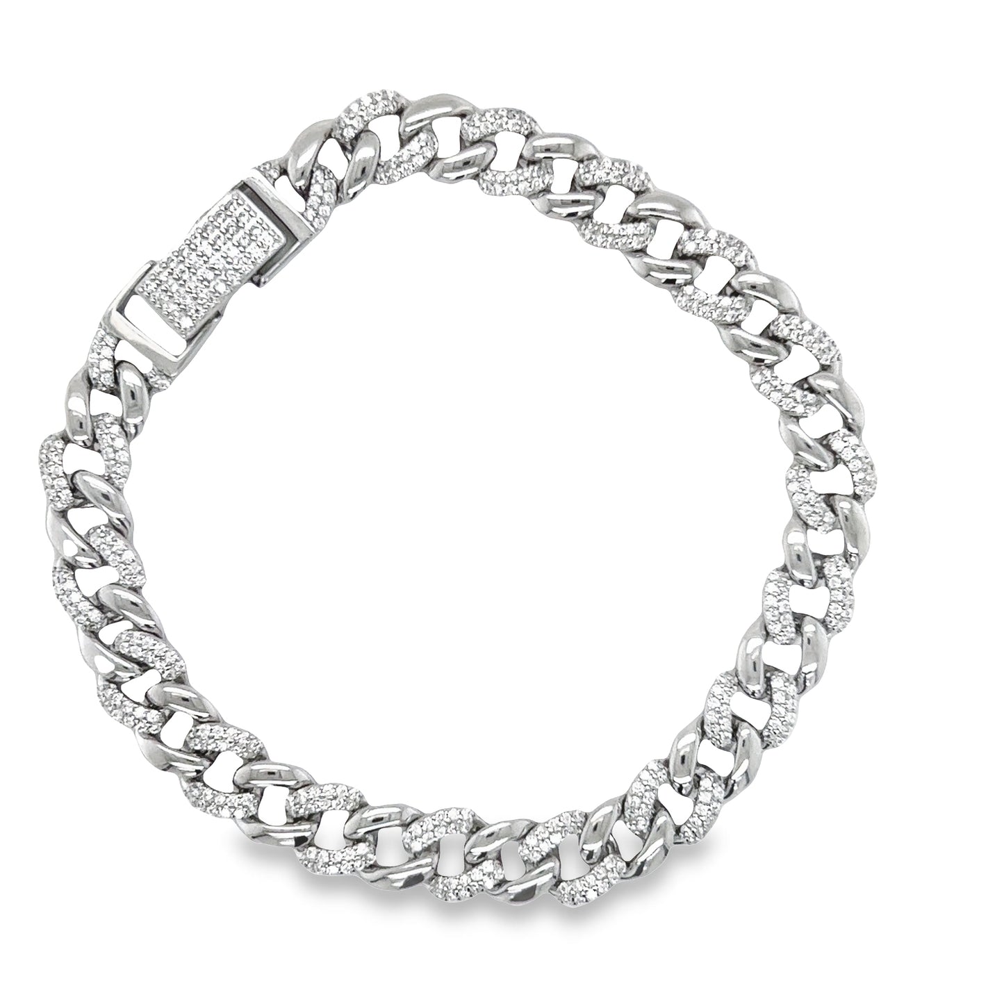 M361 Microdiamond Monaco Cuban Link Bracelet 7.5mm