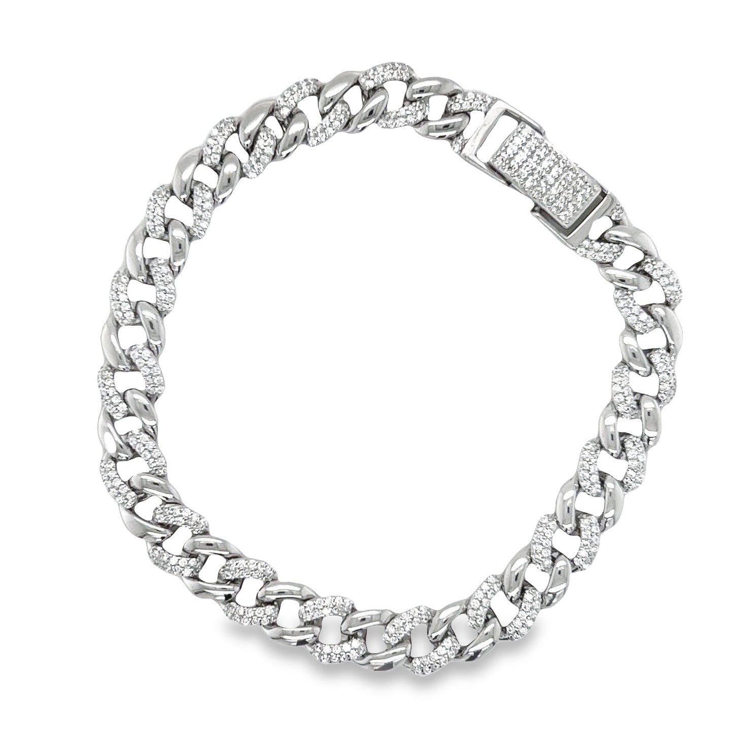 M361 Microdiamond Monaco Cuban Link Bracelet 7.5mm