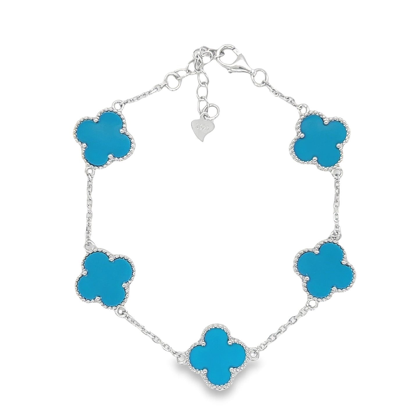 M362 Pulsera Trébol Flor Azul