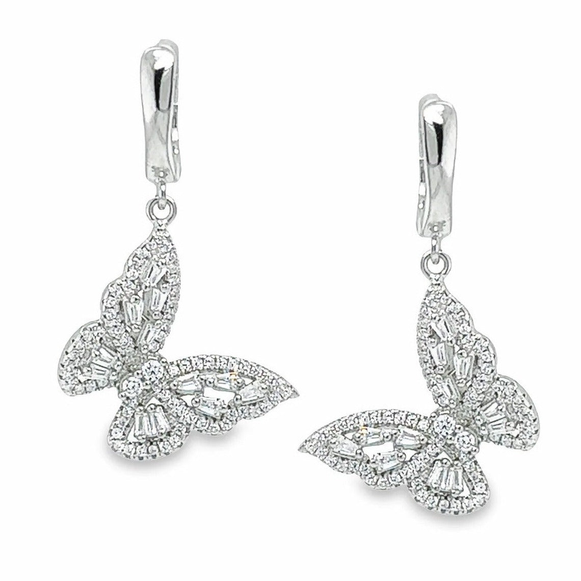 P494 Butterfly Hoops Earrings