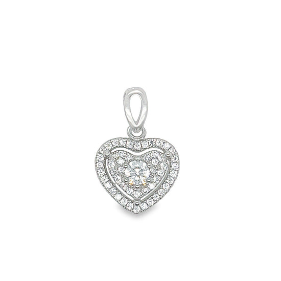 D1625 Heart with CZ pendant